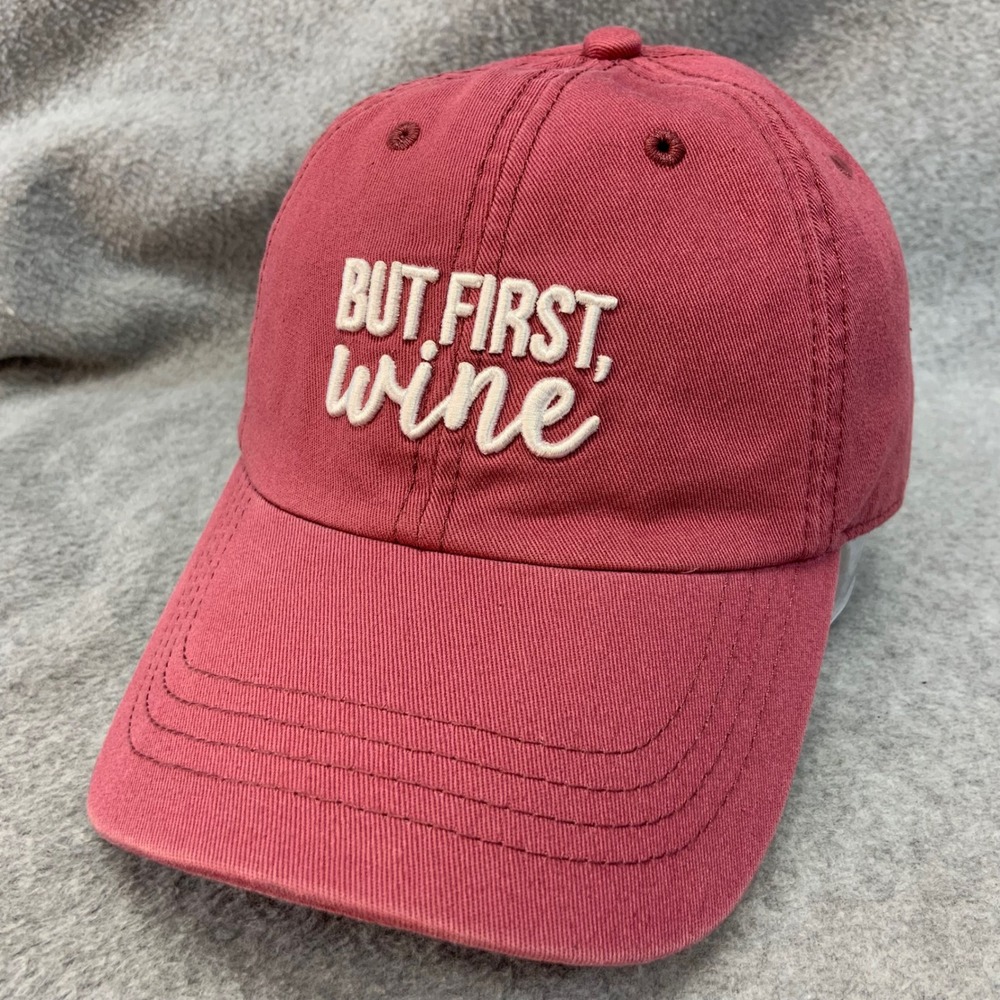 But First Wine Womens Red State of Mine Baseball Hat Adjustable OSFM